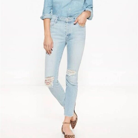 Mother Miranda Easy Does It Thanks For Everything Lt Wash Distressed Skinny 25 - Picture 1 of 16